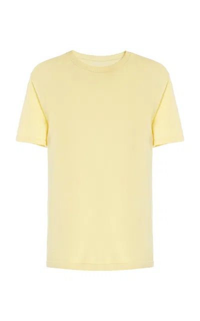 Sergio Hudson Bateau Neck Cotton Shirt In Yellow