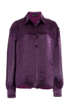 Sergio Hudson Bead-embellished Silk Top In Purple