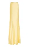 Sergio Hudson Bias Evening Silk Skirt In Yellow