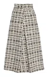 Sergio Hudson Box Pleated Skirt In Black,white
