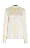 Sergio Hudson Button-down Silk Blouse In Multi
