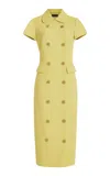 Sergio Hudson Button-front Blazer Dress In Yellow