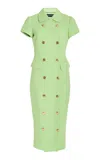 Sergio Hudson Button-up Blazer Dress In Green