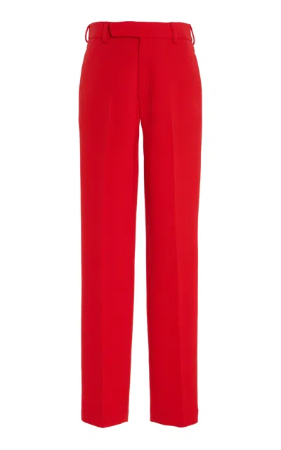 Sergio Hudson Classic Wool Crepe Trousers In Red
