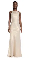 SERGIO HUDSON COWL SLIP GOWN WITH LOW BACK GOLD LAMÉ