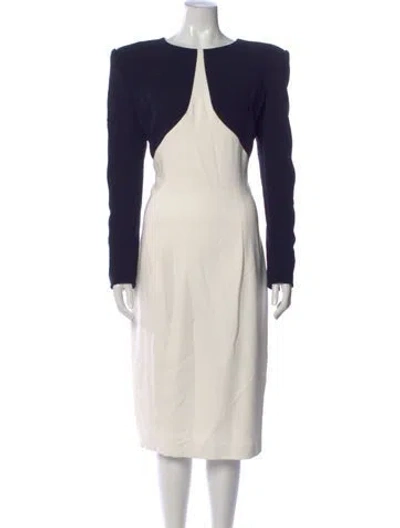 Pre-owned Sergio Hudson Crew Neck Knee-length Dress In Green