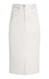 Sergio Hudson Denim Pencil Skirt In White
