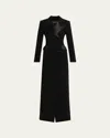Sergio Hudson Double-breasted Satin-lapel Coat In Black