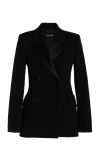 SERGIO HUDSON DOUBLE-BREASTED WOOL CREPE TUXEDO JACKET