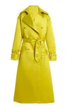 Sergio Hudson Double-faced Satin Evening Coat In Yellow