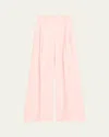 Sergio Hudson Double-pleated Wide Leg Wool Pants In Blush