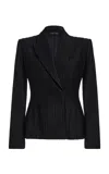 Sergio Hudson Double-breasted Beaded Blazer In Multi