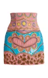 Sergio Hudson Embroidered Velvet Corset Skirt In Multi