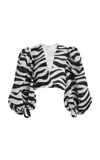 Sergio Hudson Faux Wrap Silk Gazar Top In Black