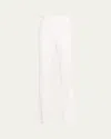 Sergio Hudson Flat Front Straight Trousers In Optic White