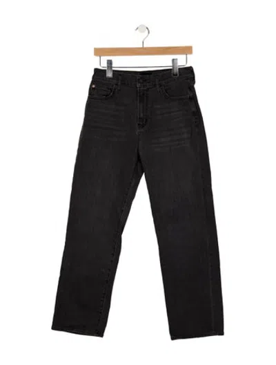 Pre-owned Sergio Hudson High-rise Straight Leg Jeans In Black