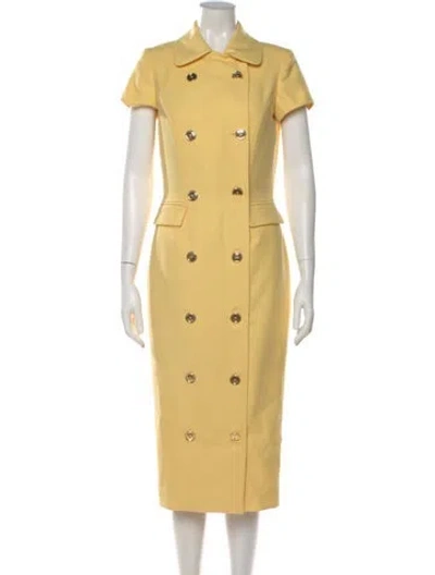 Pre-owned Sergio Hudson Knee-length Dress W/ Tags In Yellow