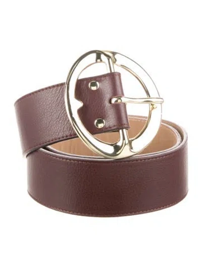 Pre-owned Sergio Hudson Leather Waist Belt In Burgundy