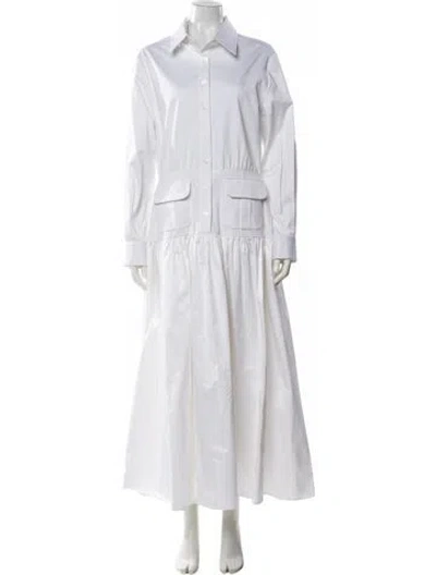 Pre-owned Sergio Hudson Long Dress In White