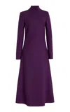 Sergio Hudson Long Sleeve Midi Dress In Purple