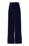 Sergio Hudson Mid-rise Velvet Wide-leg Pants In Blue