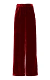 Sergio Hudson Mid-rise Velvet Wide-leg Pants In Red