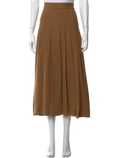 Pre-owned Sergio Hudson Midi Length Skirt In Brown