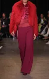 Sergio Hudson Neck Tie Silk Top In Burgundy