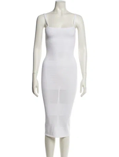 Pre-owned Sergio Hudson Nylon Midi Length Dress In White
