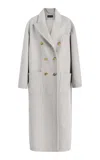 Sergio Hudson Oversized Double Breasted Wool Coat In Grey
