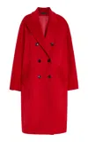 Sergio Hudson Oversized Double Breasted Wool Coat In Red