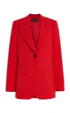Sergio Hudson Padded Wool Crepe Blazer In Red