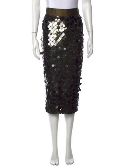Pre-owned Sergio Hudson Patterned Midi Length Skirt In Black