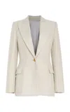 Sergio Hudson Peak Lapel Blazer In Silver