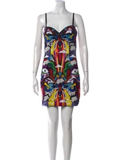 Pre-owned Sergio Hudson Printed Mini Dress In Multi