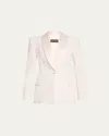 Sergio Hudson Satin Shawl Lapel One-button Blazer In Optic White
