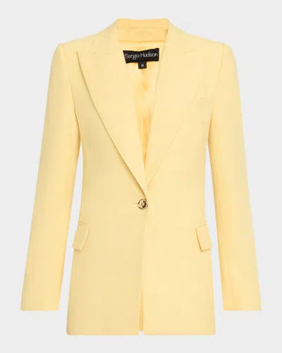 Sergio Hudson Sb Peak Lapel Blazer In Yellow
