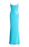Sergio Hudson Sequin Evening Gown In Blue