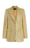 Sergio Hudson Sequined Blazer In Gold