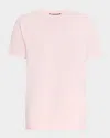 Sergio Hudson Short Sleeve Crew Neck Sweater In Blush