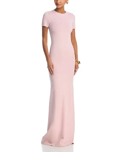 Sergio Hudson Short Sleeve Knit Dress In Blush