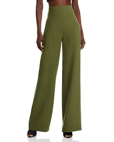 Sergio Hudson Signature High-waisted Wide-leg Pants In Army