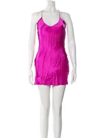Pre-owned Sergio Hudson Silk Mini Dress W/ Tags In Pink