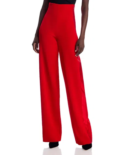 Sergio Hudson Silk Tuxedo Signature Pants In Red
