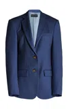 Sergio Hudson Single-breasted Wool Blazer In Navy