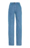 Sergio Hudson Skinny Cotton Denim Pants In Light Blue