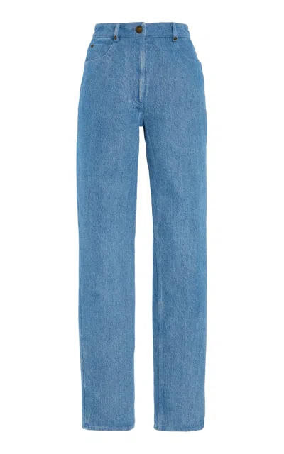 Sergio Hudson Skinny Cotton Denim Pants In Light Blue