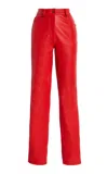 Sergio Hudson Wool-crepe Flared Pants In Red