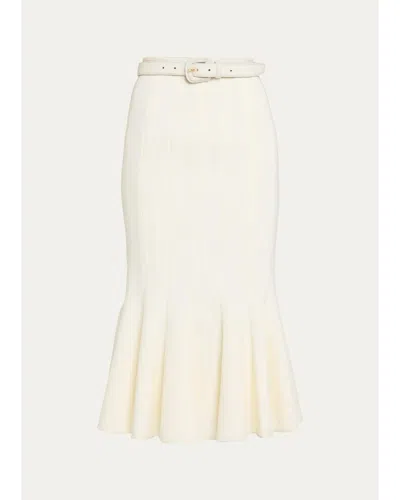 Sergio Hudson Stretch Crepe Midi Tulip Skirt In White