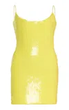 Sergio Hudson Structured Sequin Mini Dress In Yellow